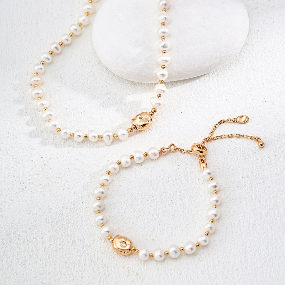 S925 Silver Minimalist Natural Freshwater Pearl Bracelet