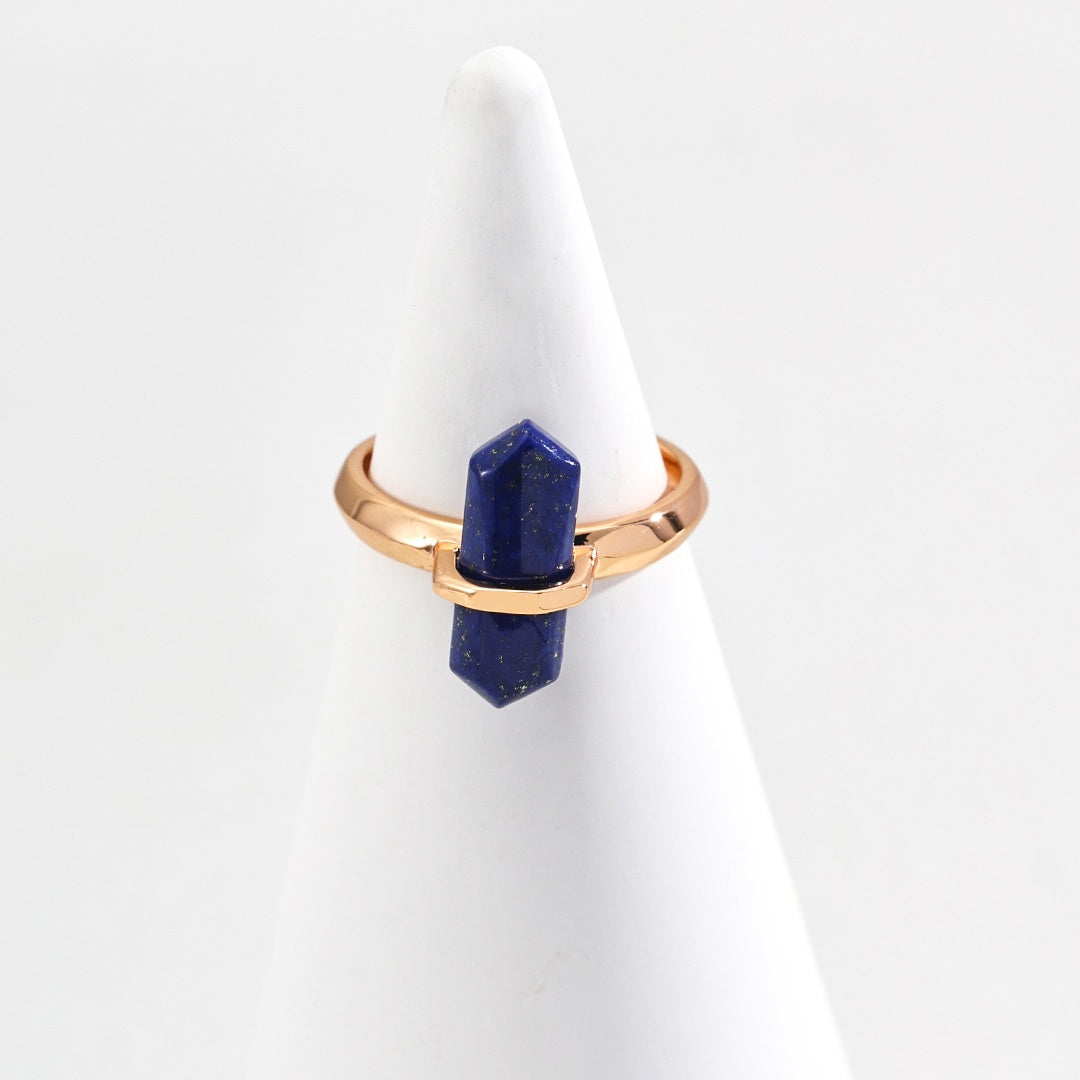 Minimalist S925 Sterling Silver Lapis Lazuli Ring – Natural Gemstone Jewelry for Everyday Elegance