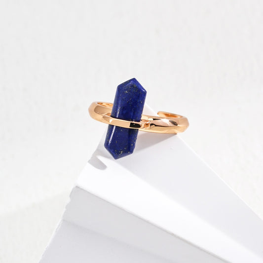 Minimalist S925 Sterling Silver Lapis Lazuli Ring – Natural Gemstone Jewelry for Everyday Elegance