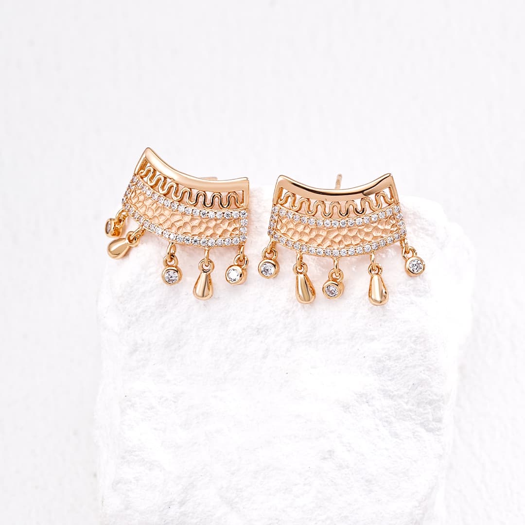 Vintage S925 Sterling Silver Dangle Earrings with Zircon – Retro Glamour Meets Modern Sparkle